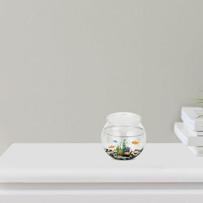 Clear Plastic Fish Bowl Small Aquarium Tank for Goldfish Portable Fish Keeper for Home Decor and Hydroponic Plants Decorative Fish Tank Container