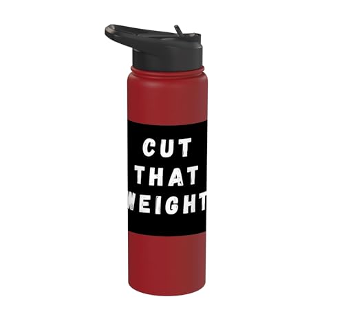 Cut That Weight Combat Sports Tournament Motivation Stainless Steel Insulated Water Bottle - color: Red