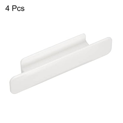 uxcell 4Pcs Self-Stick Handles, White Plastic Self-Adhesive Instant Drawer Handles Pulls for Bathroom, Closet, Wardrobe, Dresser, Window (110mm/4.33" Length)