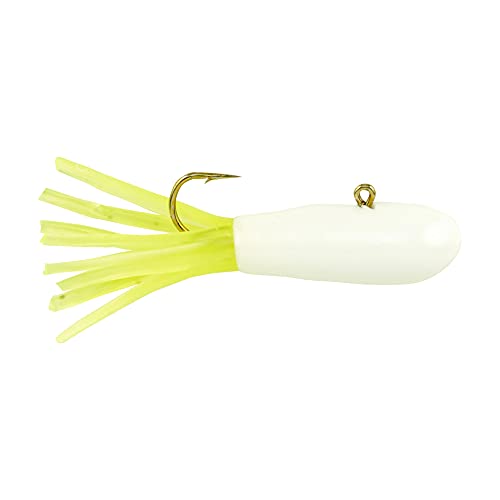 Berkley PowerBait Pre-Rigged Atomic Tubes Fishing Soft Bait - color: White Chartreuse, size: 1/16 oz