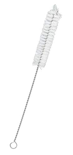 EISCO 12PK Bristle Cleaning Brushes with Fan-Shaped Ends, 9" - Twisted Stainless Steel Wire Handle - Ideal for 0.6" - 0.8" Diameter Tubes, Bottles, Flasks, Cylinders, Jars, Vases, Cups