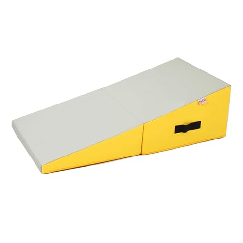 Gymnastics Incline Mat, Folding Gymnastics Wedge With Carrying Handle For Gymnastics, Martial Arts, Cheerleading, Dance Yoga Stretching Training Ex - color: light gray