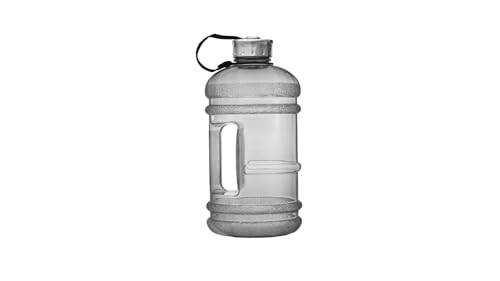 New Wave Enviro Iconic 2.2 Liter BPA Free Water Bottle with Stainless Steel Cap, Integrated Handle for Easy Carrying, Gym and Lifestyle Bottle, 2.2L Capacity, Charcoal - color: Charcoal, size: 74.4 Ounces, style: Round