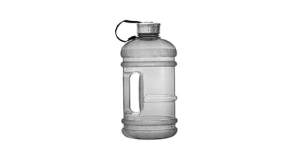 New Wave Enviro Iconic 2.2 Liter BPA Free Water Bottle with Stainless Steel Cap, Integrated Handle for Easy Carrying, Gym and Lifestyle Bottle, 2.2L Capacity, Charcoal - color: Charcoal, size: 74.4 Ounces, style: Round