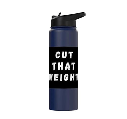 Cut That Weight Combat Sports Tournament Motivation Stainless Steel Insulated Water Bottle - color: Navy Blue