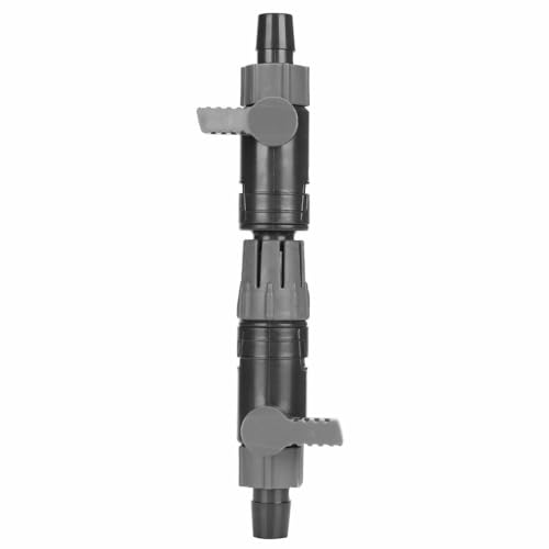 Grey Double Tap Plastic Connector Water Control Valve Filter Systems Aquarium Connector Accessories(16/22mm) - size: 16/22mm
