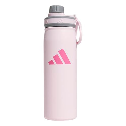 adidas Metal Water Bottle 600 mL | Double-Wall Insulated, Leak-Resistant Lid, BPA-Free, Durable, Workouts & Daily Use - color: Clear Pink/Grey/Pink Fusion/M