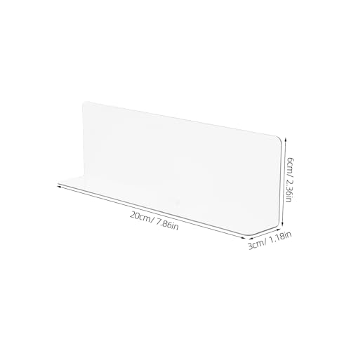 VOSAREA Plastic Shelf Dividers 6pcs Clear L Shaped Separator Transparent Organizer Divider for Commodity Classification Cabinets Shelf Store (20cm) - size: 20.00X6.00X3.00CM