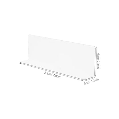 VOSAREA Plastic Shelf Dividers 6pcs Clear L Shaped Separator Transparent Organizer Divider for Commodity Classification Cabinets Shelf Store (20cm) - size: 20.00X6.00X3.00CM