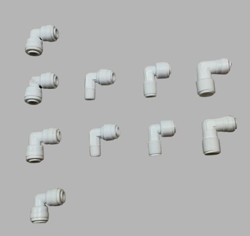 1/4 Inch OD Push to Connect Elbow Fittings Kit – RO Water Filter Quick Connect Connectors Assortment, 90 Degree Tube Fittings for Reverse Osmosis, Aquarium, Mist System (Multi Pack of 10)