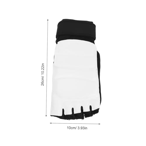 BESPORTBLE Taekwondo Double-Layer Reinforcement and Ventilated Design Foot Protector 1 Pair White Pu Sparring Gear Lightweight and Comfortable for Kickboxing Sessions and MMA Sparring Drills