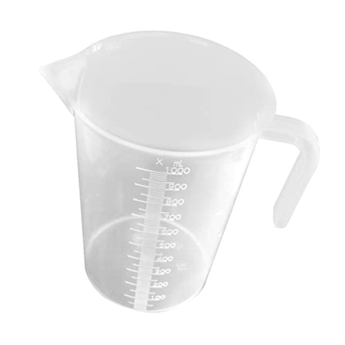 Garneck 1Pc Aquarium Scale Measuring Cup White Water Changing Tool for Fish Tanks Feeding Cup with Graduation for Liquid Dry Ingredients
