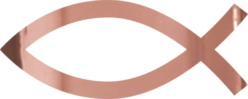 Jesus Fish Christian 2 (Rose Gold) (Set Of 2) Premium Waterproof Vinyl Decal Stickers For Laptop Phone Accessory Helmet Car Window Bumper Mug Tuber Cup Door Wall Decoration - color: Rose Gold, size: 3.8 inches x 1.5 inches