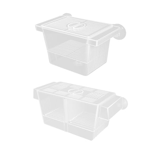 Multipurpose Fish Isolation Tanks with Strong Suction Cup for Aggressive Injured Pregnant and Fry Protections 2PCS Aquarium Isolation Divider