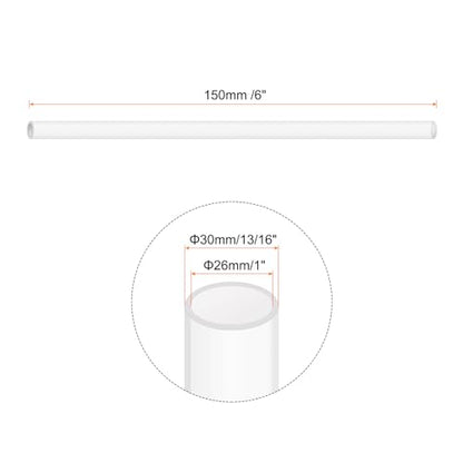 6" Clear Plastic Rigid Pipe 26mm ID x 30mm OD (1" ID x 1 3/16" OD) Acrylic Round Tubing, [for Plumbing, Hydraulics, Aquarium] - size: 1" x 1 3/16"