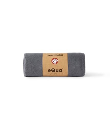 Manduka eQua Hand Towels - 16" | Rapid Moisture Activated Grip | Quick Drying, Soft Microfiber | Machine Washable | 16 x 26.5 inches | Thunder - color: Thunder