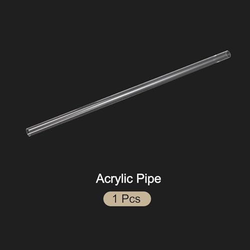 18" Clear Plastic Rigid Pipe 13mm ID x 15mm OD (1/2" ID x 0.6" OD) Acrylic Round Tubing, [for Plumbing, Hydraulics, Aquarium] - size: 1/2" x 0.6"