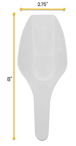 EISCO Scoop, 100ml (3.4oz) - Polypropylene Plastic - Flat Bottom - Excellent for Measuring & Weighing - Autoclavable