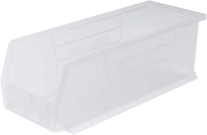 Akro-Mils 30234 AkroBins Plastic Storage Bins, Space-Saving Stackable Bins for Garage, Pantry, Craft Organization, 15" x 5" x 5", Clear, 12-Pack - color: Clear