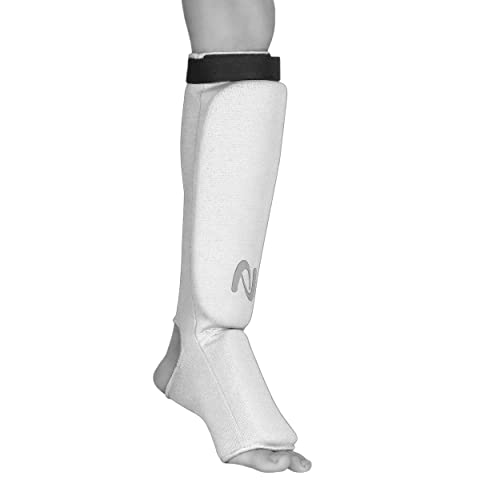 UFG Ultimate - Cloth Shin Instep Guard - Karate MMA Boxing Muay Thai Training Protection - color: White, size: CH
