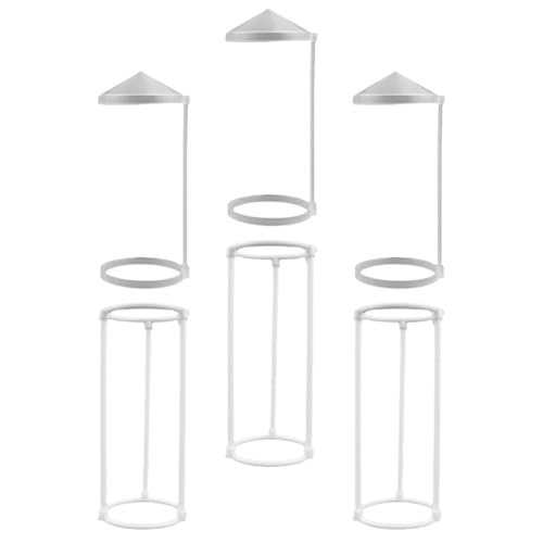 6pcs Plastic Humidifier Splash Guard Set for Mist Maker and Pond Fountain Portable Water Splash Protector with 3-Column and Simple Umbrella Brackets for Rockery and Aquarium Use