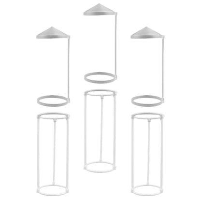 6pcs Plastic Humidifier Splash Guard Set for Mist Maker and Pond Fountain Portable Water Splash Protector with 3-Column and Simple Umbrella Brackets for Rockery and Aquarium Use