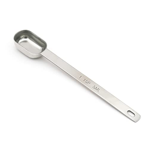 1PCS 1tsp (1/3tbsp, 5ml) Single Measuring Spoon, Stainless Steel Long Handle Individual Teaspoons Only