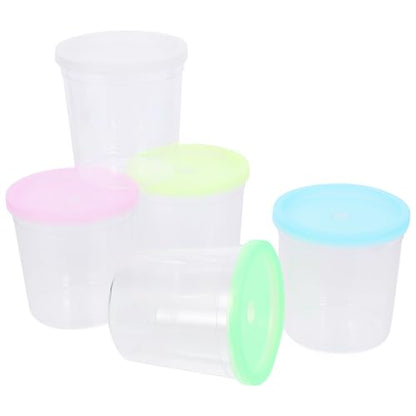 LALAFINA 12pcs Plastic Betta Fish Cups with Lids, Jellyfish Cup Hatching Container Versatile Flower Arrangement Fish Farming Bowl, Random Color