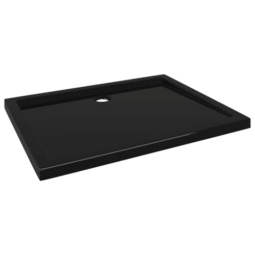 vidaXL Rectangular ABS Shower Base Tray Home Indoor Bath Bathroom Hardware Fixture Plumbing Low Threshold Shower Tray Bath Pan Base Black 31.5"x39.4" - color: Black, size: 31.5"x 39.4"