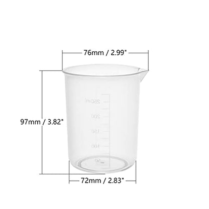 Othmro Measuring Cup 250ml Plastic Graduated Beaker Transparent for Lab Kitchen Liquids 1pcs - color: 250ml 1Pcs
