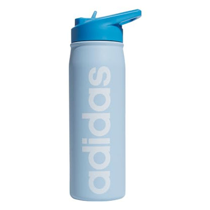 adidas Straw Lid Metal Water Bottle 600 mL - color: Clear Sky Blue/Pulse Blue/White