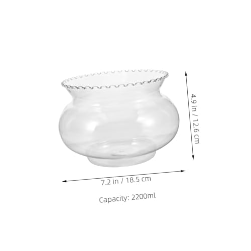 Hemobllo Small Round Transparent Fish Bowl Aquarium for Betta Fish Hydroponic Planter Compact Desktop Holder Versatile Landscape Ornament for Parties and Centerpieces