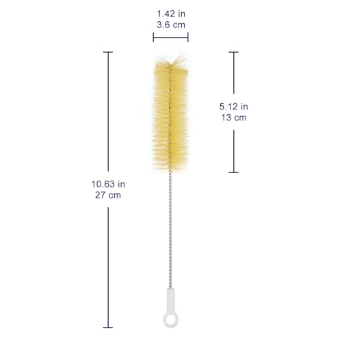 Test Tube Brushes, 10 Pack Bristle Test Tube Bottle Wash Cleaning Brushes with Radial Tufted End Suitable for Laboratory Use, Size L