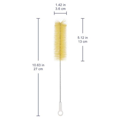 Test Tube Brushes, 10 Pack Bristle Test Tube Bottle Wash Cleaning Brushes with Radial Tufted End Suitable for Laboratory Use, Size L