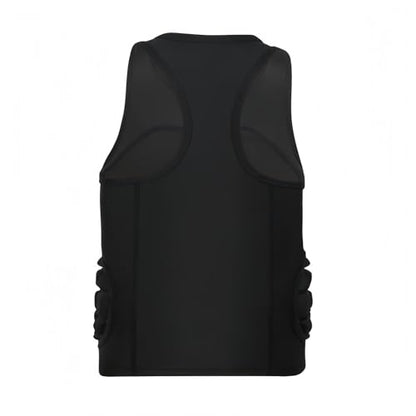 Topeter Kids Chest Protector Vest with Rib Guards for Boys & Girls, Youth Padded Compression Shirt for Football, Baseball - size: Medium, style: Black