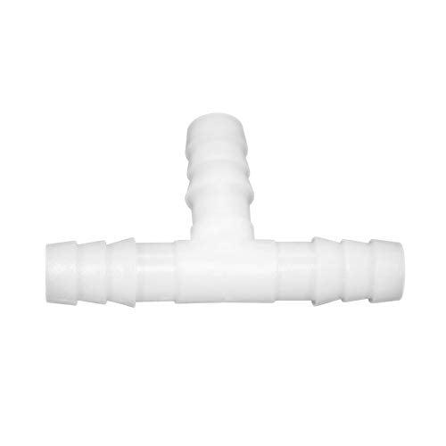 Plastic 3/8" ID Hose Barb Fittings, Equal Barbed Tee Pipe Connectors 3 Way Joint Splicer Mender Union Adapter for Boat Aquarium, Pack of 6 - size: 3/8 Inch
