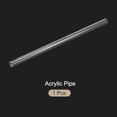 18" Clear Plastic Rigid Pipe 16mm ID x 22mm OD (5/8" ID x 7/8" OD) Acrylic Round Tubing, [for Plumbing, Hydraulics, Pneumatics, Aquarium] - size: 5/8" x 7/8"