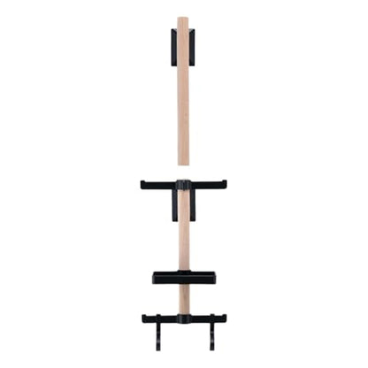 Wood Wall Storage Rack – Solid Mounted Organizer, Bicycle Gear Holder, Helmet Glasses Speedometer Shoe Stand | Space Saving Display, Wall Mounted Unit for Bike Accessories - size: Adhesive version