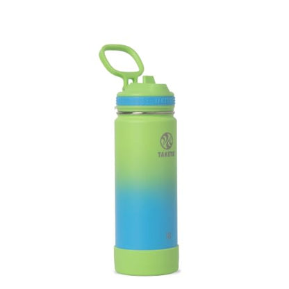 Takeya 18 oz Actives Stainless Steel Water Bottle with Straw Lid – Leakproof, Double-Wall Insulated, Keeps Drinks Cold 24 hrs/Hot 12 hrs, BPA-Free, Powder-Coated, Gym & Travel, Ombre Excitement - color: Ombre Excitement, size: 18 Ounces