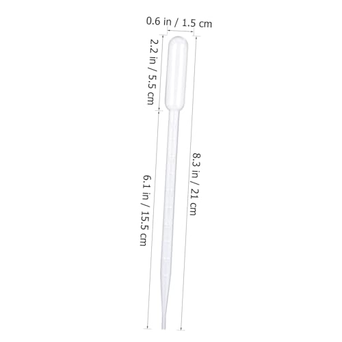 100pcs Plastic Dropper Pipettes Transfer Pipettes for Aquarium Feeding Graduated Dropping Read Scale Laboratory and Classroom Use