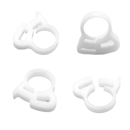 30Pcs 1/2” Double Gripping Nylon Hose Clamps, Snap Grip Plastic Hose Clamps (12.3-14mm), Heavy Duty Adjustable Ratcheting Clamps for Plumbing, Automotive (White) - size: 1/2” (12.3-14mm)