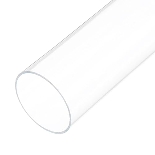 18" Clear Plastic Rigid Pipe 61mm ID x 65mm OD (2 3/8" ID x 2 9/16" OD) Acrylic Round Tubing, [for Plumbing, Hydraulics, Aquarium] - size: 2 3/8" x 2 9/16"