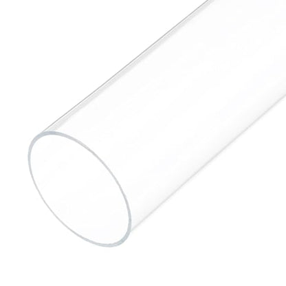 18" Clear Plastic Rigid Pipe 61mm ID x 65mm OD (2 3/8" ID x 2 9/16" OD) Acrylic Round Tubing, [for Plumbing, Hydraulics, Aquarium] - size: 2 3/8" x 2 9/16"