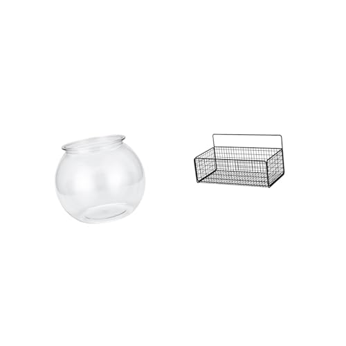 Baoblaze Transparent Small Fish Tank Clear Household Ornament DIY Fish Bowl Vase Table Bedroom Desktop Living Room Home Decor Wall Hanging Baskets She