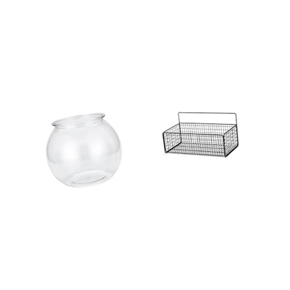 Baoblaze Transparent Small Fish Tank Clear Household Ornament DIY Fish Bowl Vase Table Bedroom Desktop Living Room Home Decor Wall Hanging Baskets She