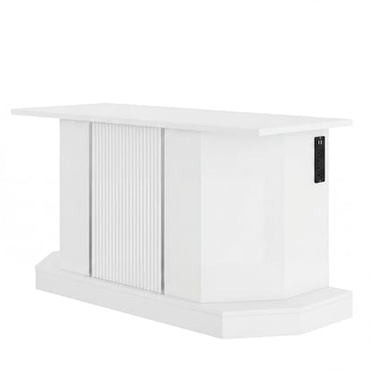 55-75 Gallon Aquarium Stand with 6-Outlet Charging Station (4AC+2USB), Heavy Duty Fish Tank Cabinet, 880 lbs Capacity, for Turtle Tank Reptile Terrarium, White - color: White, size: 47.64"L x 14.17"W x 28.7"H