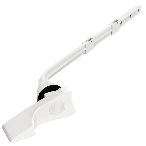 Qualihome Toilet Tank Flush Lever Replacement for American Standard (28 Degree Angle Arm, White) - style: 28 Degree Angle Arm, White