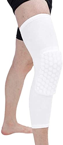 Breathable Basketball Shooting Sport Safety Kneepad Honeycomb Pad Bumper Brace Kneelet Protective Knee pads rodilleras - color: White, size: Small