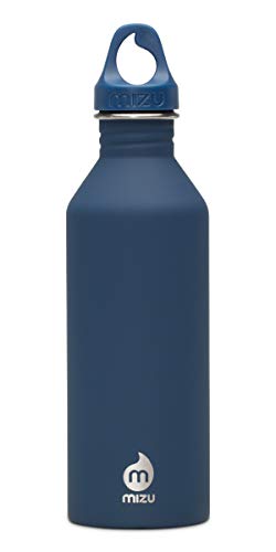 Mizu M8 - 25 oz. Single Wall Narrow Mouth Stainless Steel Bottle with Loop Cap - color: Soft Touch Blue