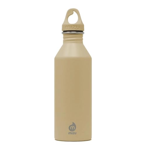 Mizu M8-25 oz. Single Wall Narrow Mouth Stainless Steel Bottle with Loop Cap, 25oz - color: Sand